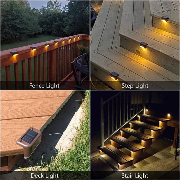 OBOSOE Solar Powered LED Trappelys 16-pak – Vandtætte Udendørslys til Hegn & Have