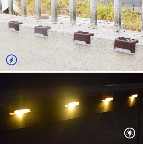 OBOSOE Solar Powered LED Trappelys 16-pak – Vandtætte Udendørslys til Hegn & Have