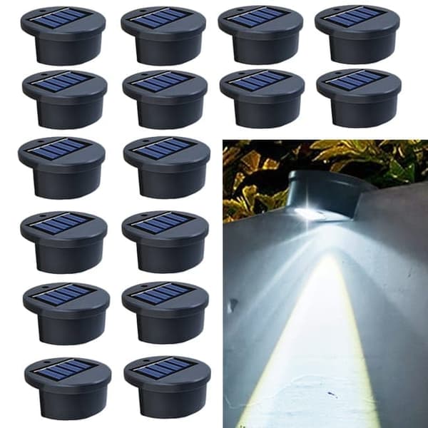 OBOSOE 20-pack aurinkolamput – Vedenpitävät LED-lamput portaisiin ja uima-altaan äärelle Musta Vit, 16 st