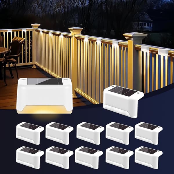 OBOSOE 20-pack aurinkolamput – Vedenpitävät LED-valot aidoille, portaille, terasseille ja parvekkeille Valkoinen Varmt ljus, 12 st