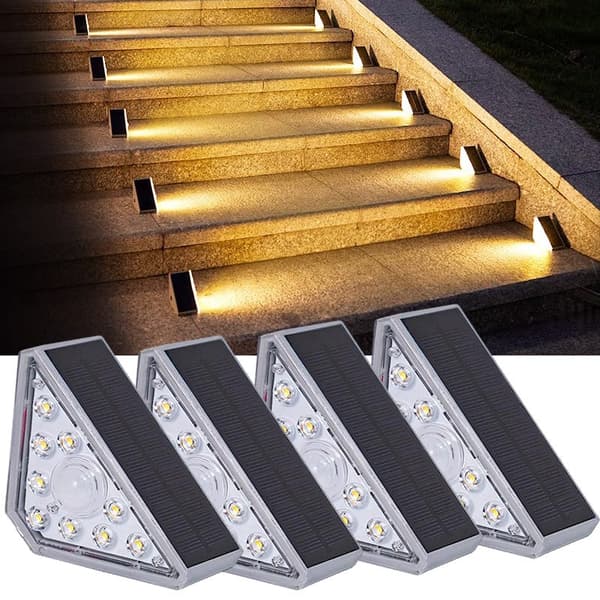 OBOSOE 8 Pack aurinkoportaiden valot IP67 vedenpitävät LED-valot terassille, portaikolle ja kuistille