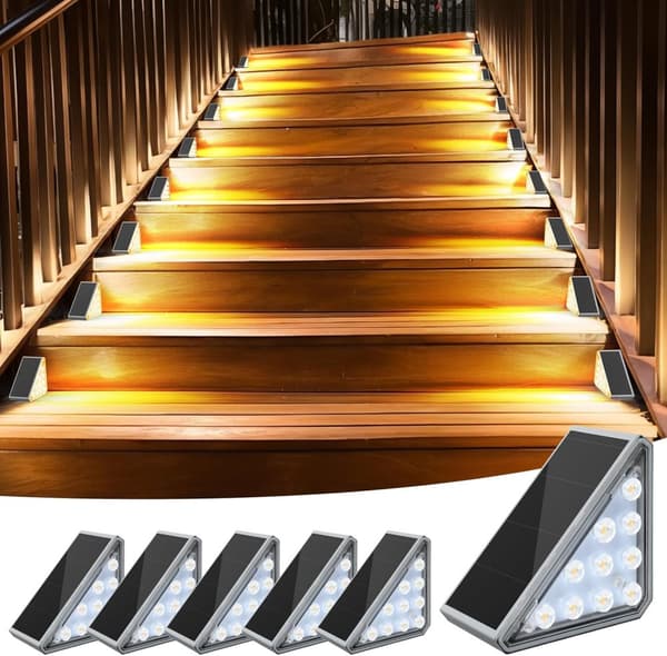 OBOSOE 8 Pack aurinkoportaiden valot IP67 vedenpitävät LED-valot terassille, portaikolle ja kuistille