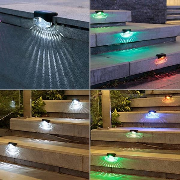 OBOSOE 8 Pack Solar Powered LED Trappe & Væglamper Udendørs, Vandtætte Lys til Hegn & Gangbro