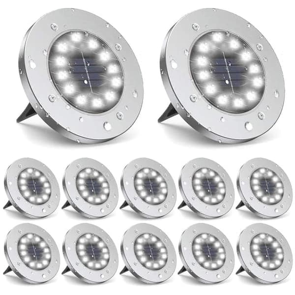 Bomclap 12-Pack Solar Ground Lamps 12 LEDillä – Vedenpitävät lattiavalaisimet puutarhaan ja terassille