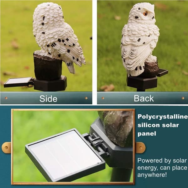 OBOSOE Solar Lamp Owl - LED Udendørs Belysning Vandtæt Dekoration Lampe til Have, Balkon & Terrasse