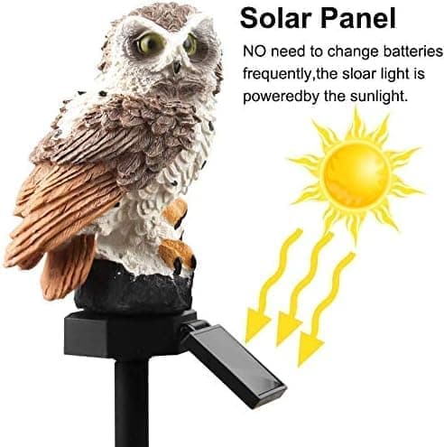 OBOSOE Solar Lamp Owl - LED Udendørs Belysning Vandtæt Dekoration Lampe til Have, Balkon & Terrasse