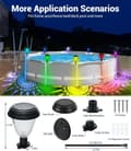 Miniatyrbild 3 av 7: OBOSOE 6st solcellslampa solcells poolbelysning för ovanmarkspool, vattentäta LED RGB-lyktor