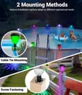 Miniatyrbild 4 av 7: OBOSOE 6st solcellslampa solcells poolbelysning för ovanmarkspool, vattentäta LED RGB-lyktor