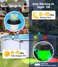 Miniatyrbild 7 av 7: OBOSOE 6st solcellslampa solcells poolbelysning för ovanmarkspool, vattentäta LED RGB-lyktor