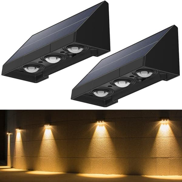 OBOSOE aurinkoenergialla toimiva valaistus portaisiin ja kaiteisiin 2/4 pakkaus Musta 2 PACK