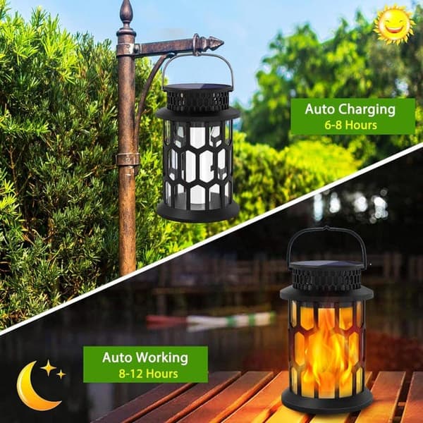 OBOSOE Solar Powered Belysning GARDEN LAMPE LANTERNE VÆGLAMPE SOLAR PENDEL EG LAMPE