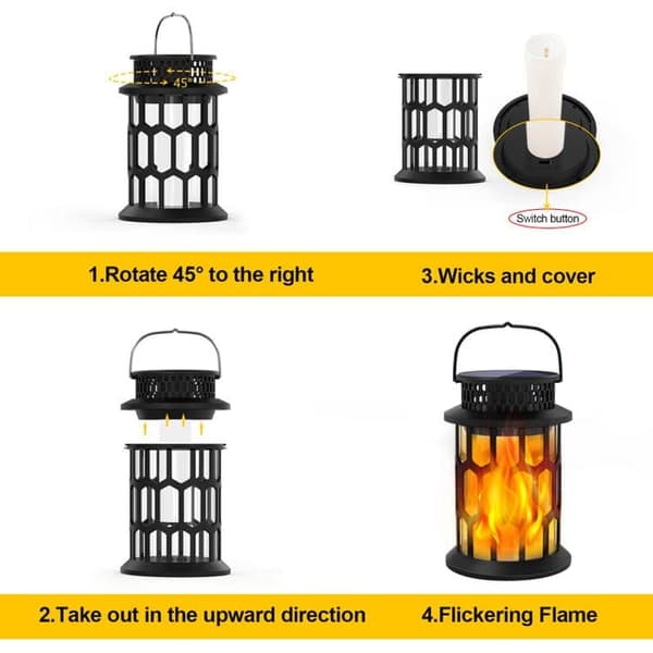 OBOSOE Solar Powered Belysning GARDEN LAMPE LANTERNE VÆGLAMPE SOLAR PENDEL EG LAMPE