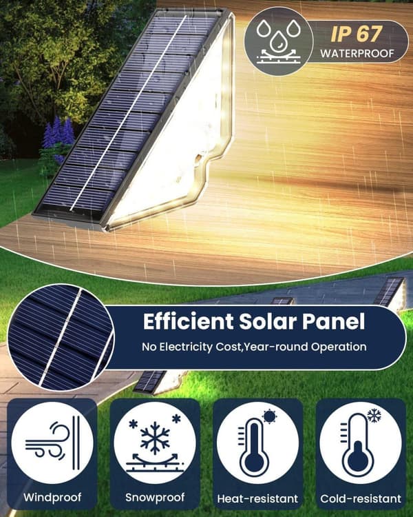 OBOSOE solcelledrevne udendørs trappetrinlys IP65 – LED solcellelampe til terrasse og indgang (4-pak)
