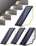 Miniatyrbillede 1 af 7: OBOSOE solcelledrevne udendørs trappetrinlys IP65 – LED solcellelampe til terrasse og indgang (4-pak)
