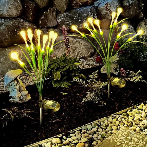 Bomclap Trädgårdslampa Solcell - Vattendroppepinne Lampa Utebelysning-2 PACK