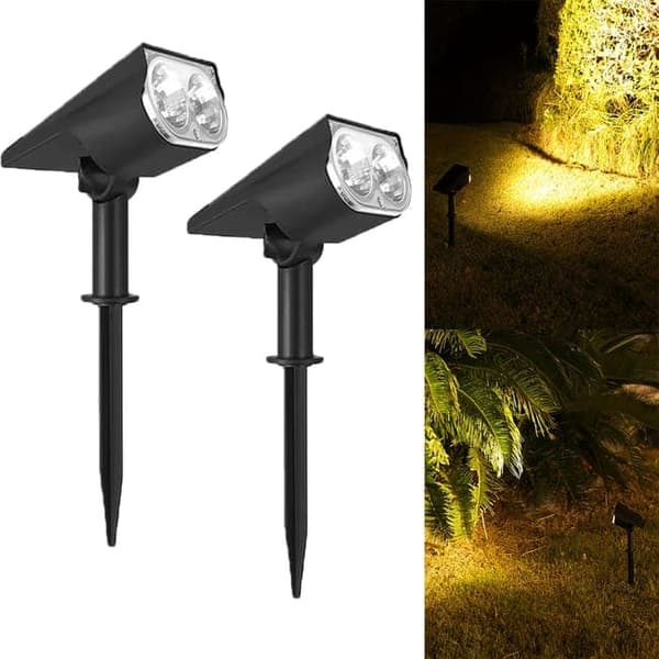 OBOSOE 2-pack Utomhus Solcellslampor, IP65 Vattentät, Justerbar Vinkel 150°, Varm Vit Vägglampa
