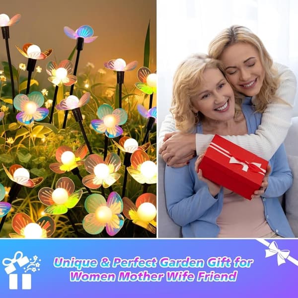 OBOSOE Solcellslampor 4-pack – Trädgårdsbelysning med 24/32/40 LED Sagoljus för Ute & Dekor