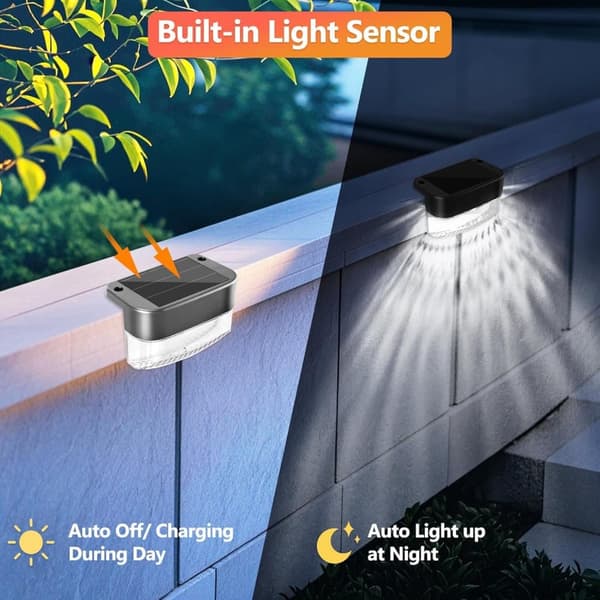 OBOSOE Solar Lights 12 kpl – Vedenpitävät puutarhavalot ja porrasvalot aidoille ja terasseille