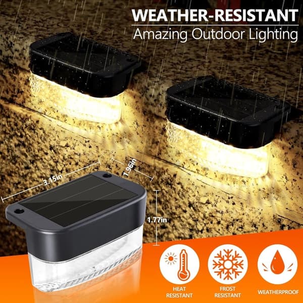 OBOSOE Solar Lights 12 kpl – Vedenpitävät puutarhavalot ja porrasvalot aidoille ja terasseille