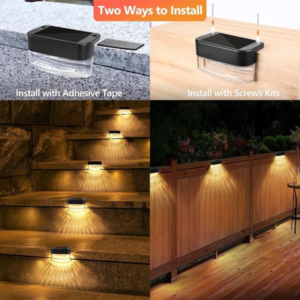 OBOSOE Solar Lights 12 kpl – Vedenpitävät puutarhavalot ja porrasvalot aidoille ja terasseille