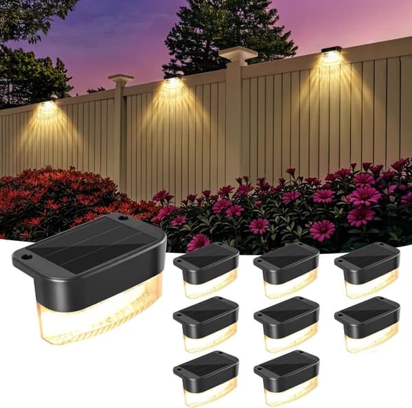 OBOSOE Solar Lights 12 kpl – Vedenpitävät puutarhavalot ja porrasvalot aidoille ja terasseille