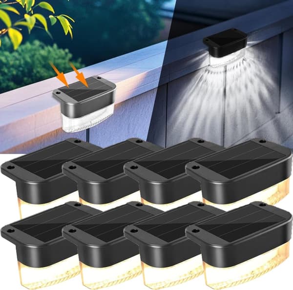 OBOSOE Solar Lights 12 kpl – Vedenpitävät puutarhavalot ja porrasvalot aidoille ja terasseille