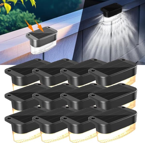 OBOSOE Solar Lights 12 kpl – Vedenpitävät puutarhavalot ja porrasvalot aidoille ja terasseille