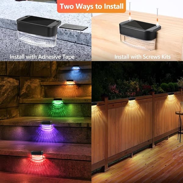 OBOSOE Solar Lights 12 kpl – Vedenpitävät puutarhavalot ja porrasvalot aidoille ja terasseille