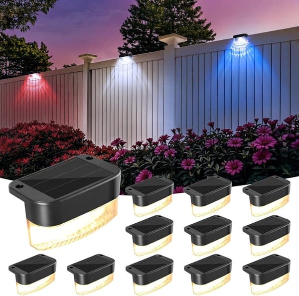OBOSOE Solar Lights 12 kpl – Vedenpitävät puutarhavalot ja porrasvalot aidoille ja terasseille
