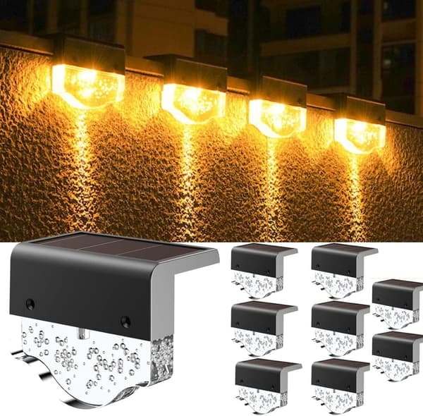 OBOSOE Solar Lampe 16-Pak Udendørs Trin Belysning & Hegn Lampe Til Have og Terrasse
