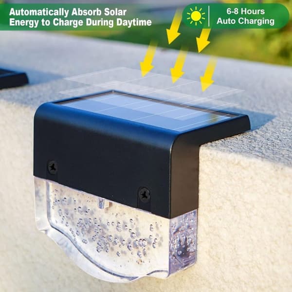 OBOSOE Solar Lampe 16-Pak Udendørs Trin Belysning & Hegn Lampe Til Have og Terrasse