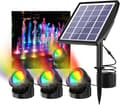 Miniatyrbillede 1 af 9: OBOSOE solcelledrevet damlampe med IP68 – farveskiftende solcellebelysning og græsplænelanterne til have/pool