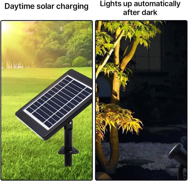 OBOSOE solcelledrevet damlampe med IP68 – farveskiftende solcellebelysning og græsplænelanterne til have/pool