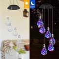 Miniatyrbillede 3 af 7: OBOSOE pære Solar Festival vind klokkerne, farve skiftende vind klokkerne udendørs indendørs dekoration, Led lys til balkon, soveværelse, fest, gård,