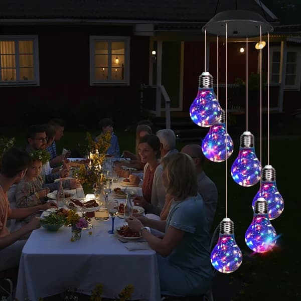 OBOSOE pære Solar Festival vind klokkerne, farve skiftende vind klokkerne udendørs indendørs dekoration, Led lys til balkon, soveværelse, fest, gård,