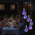 Miniatyrbillede 4 af 7: OBOSOE pære Solar Festival vind klokkerne, farve skiftende vind klokkerne udendørs indendørs dekoration, Led lys til balkon, soveværelse, fest, gård,