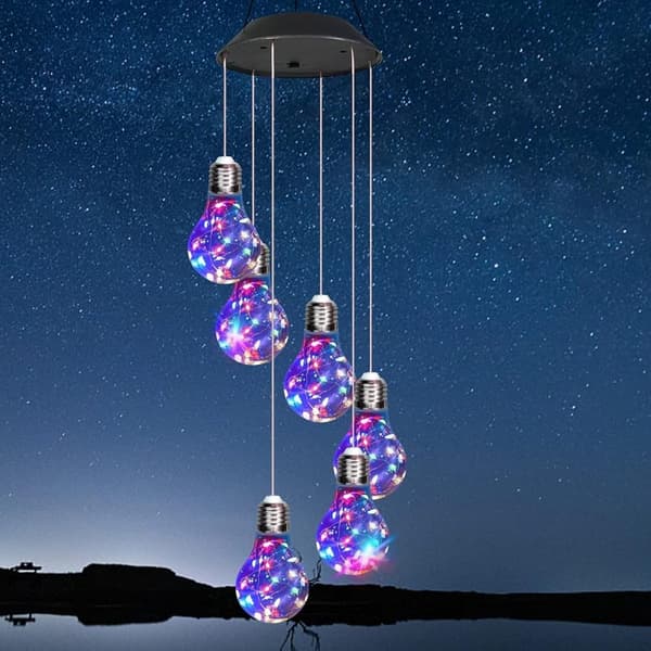 OBOSOE pære Solar Festival vind klokkerne, farve skiftende vind klokkerne udendørs indendørs dekoration, Led lys til balkon, soveværelse, fest, gård,