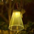 Miniatyrbild 3 av 10: OBOSOE Taklampa Solcellslampa Utomhus Trädgårdslampa Lykta Retro Flätad Bambulampa 1-pack