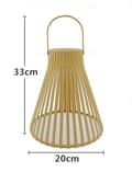 Miniatyrbild 4 av 10: OBOSOE Taklampa Solcellslampa Utomhus Trädgårdslampa Lykta Retro Flätad Bambulampa 1-pack