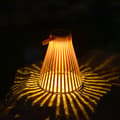 Miniatyrbild 5 av 10: OBOSOE Taklampa Solcellslampa Utomhus Trädgårdslampa Lykta Retro Flätad Bambulampa 1-pack