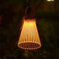 Miniatyrbild 8 av 10: OBOSOE Taklampa Solcellslampa Utomhus Trädgårdslampa Lykta Retro Flätad Bambulampa 1-pack