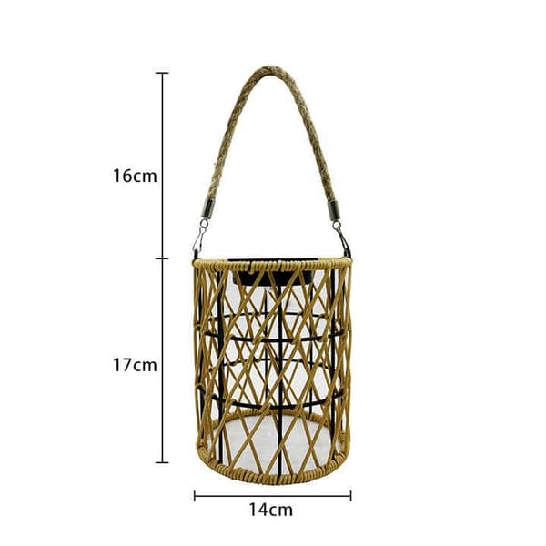 OBOSOE solcelledrevet hængende bambuslanterne – vandtæt udendørs lampe til have og terrasse