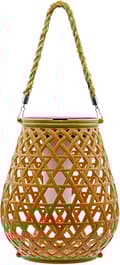 Miniatyrbillede 1 af 5: OBOSOE Rattan Solar Lantern – Udendørs hængende lanterne til have, terrasse, balkon