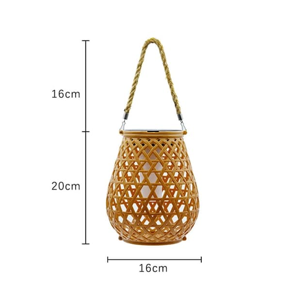 OBOSOE Rattan Solar Lantern – Udendørs hængende lanterne til have, terrasse, balkon