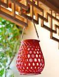 Miniatyrbillede 4 af 8: OBOSOE Rattan Solar Lantern – Udendørs hængende lanterne til have, terrasse, balkon