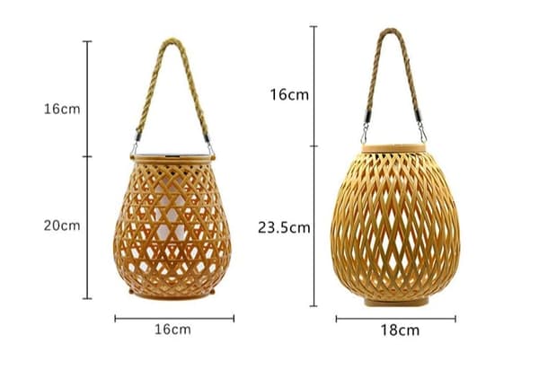 OBOSOE Rattan Solar Lantern – Udendørs hængende lanterne til have, terrasse, balkon