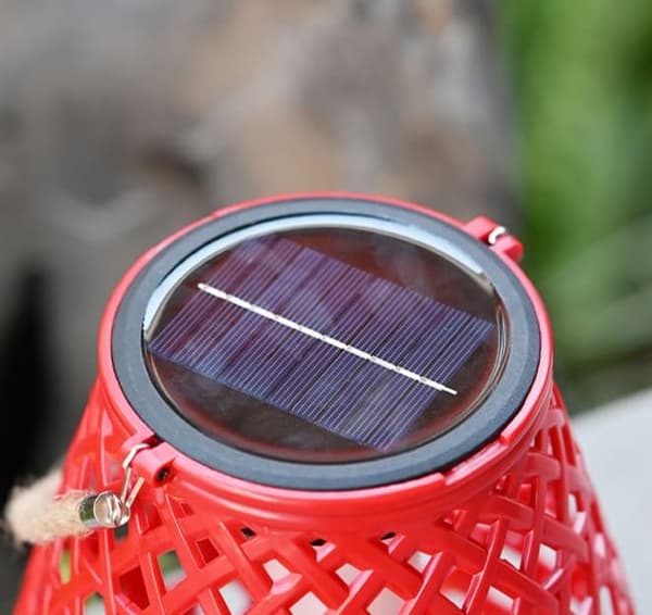 OBOSOE Rattan Solar Lantern – Udendørs hængende lanterne til have, terrasse, balkon