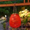 Miniatyrbillede 2 af 7: OBOSOE Rattan Solar Lantern – Udendørs hængende lanterne til have, terrasse, balkon