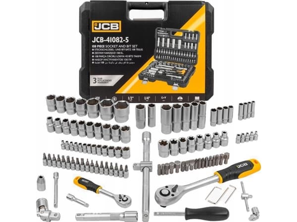 JCB Rinkinys Nycklar 108el. 1/2" 1/4"