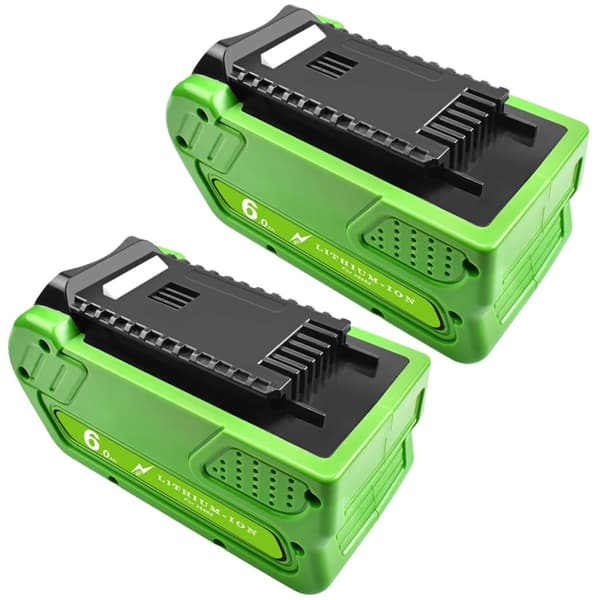 Vaihtoakku, 40V 6000mAh kapasiteetti, yhteensopiva GreenWorks 40V G-MAX työkalujen kanssa., 2 akkua